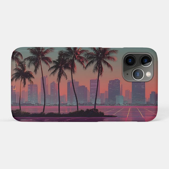 Retro Synthwave Cityscape Sunset Case-Mate iPhone Case (Back (Horizontal))