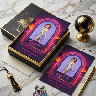 Retro Synthwave Graduation Announcement card