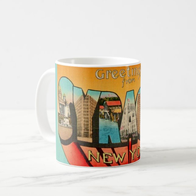 Retro Syracuse New York Greeting Mug (Front Left)