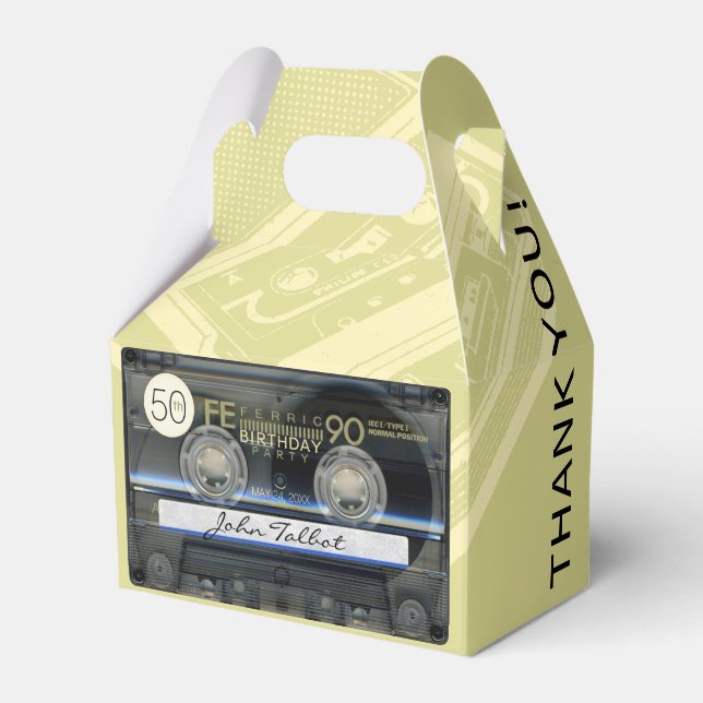 Retro T1 Audiotape 50th Birthday Thank You GFB Favour Box (Front Side)