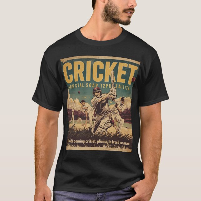 Retro T20 Cricket Fever Tee (Front)