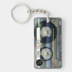 Retro T2 Audiotape Mixtape Cassette personalised K Key Ring