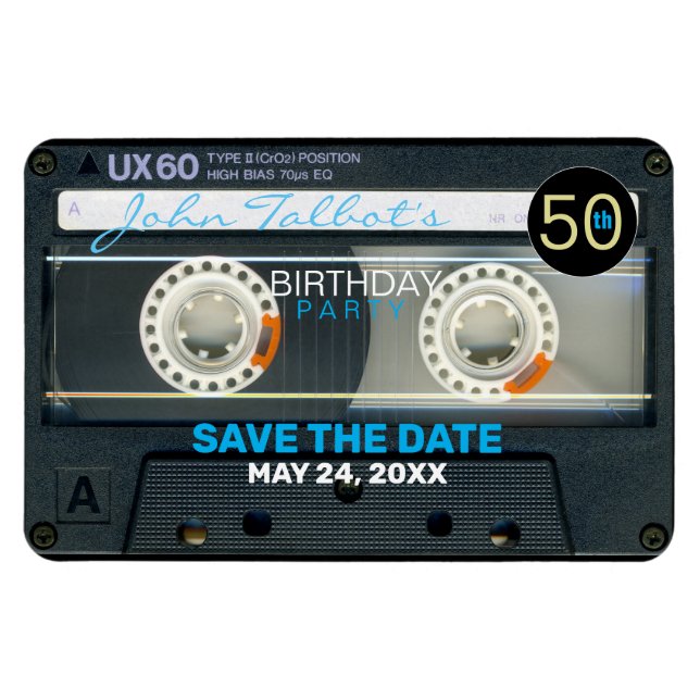 Retro T6 Audiotape 50th birthday Party FPM Magnet (Horizontal)