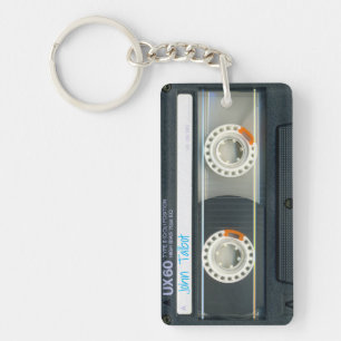 Retro T6 Audiotape Mixtape Cassette personalised K Key Ring