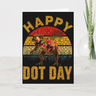 Retro T Rex Dinosaur Lovers Polka Dots Happy Dot D Card