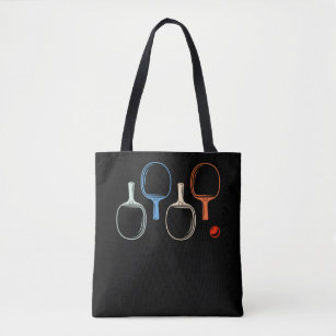 Retro Table Tennis and Ping Pong Player Tote Bag
