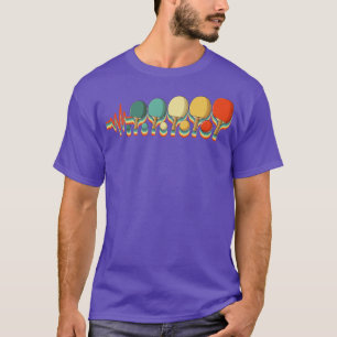 Retro Table Tennis Heartbeat Pingpong Paddle T-Shirt