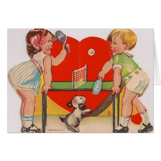 Retro Table Tennis Valentine's Day Card