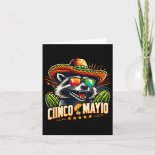 Retro Taco Dinosaur Funny Cinco De Mayo Men Women  Card