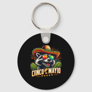 Retro Taco Dinosaur Funny Cinco De Mayo Men Women  Key Ring