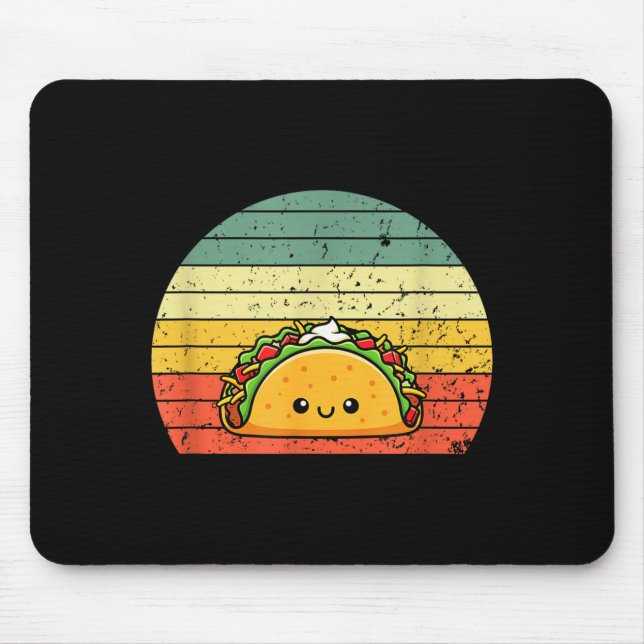 Retro Taco Lover Shirt Funny Retro Taco Humor  Mouse Pad (Front)