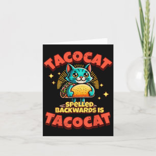 Retro Tacocat Spelled Backwards is Taco Cat Cute Card