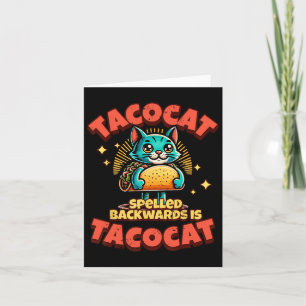 Retro Tacocat Spelled Ckwards Is Taco Cat Tee Card