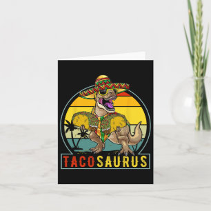 Retro Tacosaurus Taco Dinosaur T Rex Funny Cinco D Card