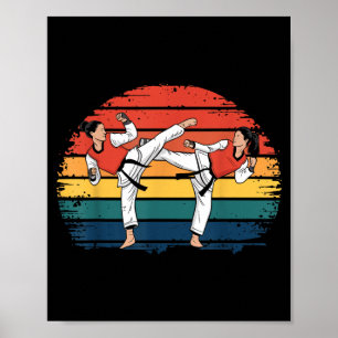 Retro Taekwondo Martial Arts Vintage Fighters Poster