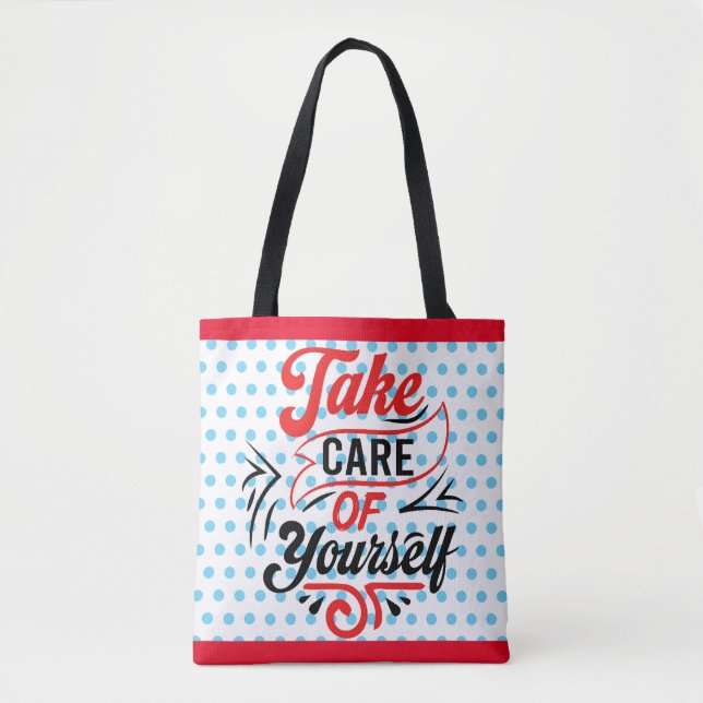 Retro Take Care Tote Bag (Front)