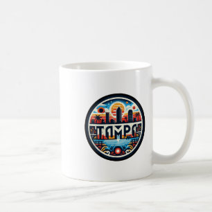 Retro Tampa Florida - Tampa Bay Downtown Skyline F Coffee Mug