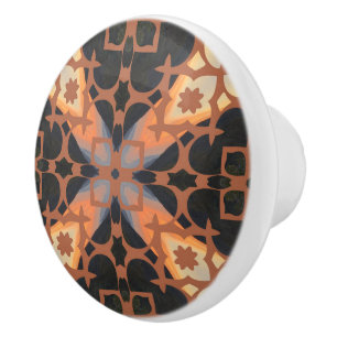 Retro Tan Pattern Drawer Pull