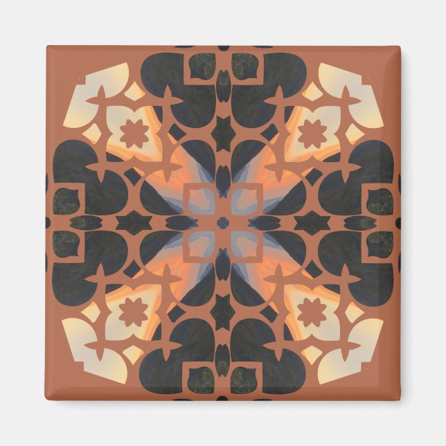 Retro Tan Pattern Magnet (Front)