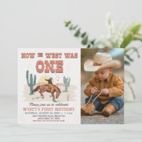 Retro Tan Photo How West Was One 1st Birthday