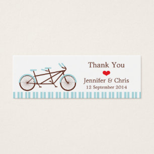 Retro Tandem Bicycle Blue & White Striped Wedding