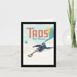Retro Taos Ski Valley New Mexico Skiing Snowboardi Card