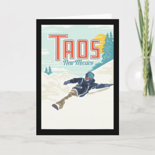 Retro Taos Ski Valley New Mexico Skiing Snowboardi Card