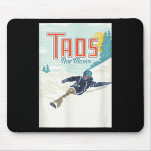Retro Taos Ski Valley New Mexico Skiing Snowboardi Mouse Pad