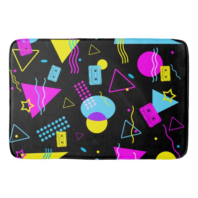 RETRO TAPE COLORFUL SHAPES BATH MAT (Front)