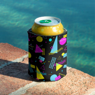 RETRO TAPE COLORFUL SHAPES CAN COOLER