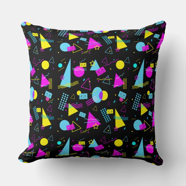 RETRO TAPE COLORFUL SHAPES  CUSHION (Front)