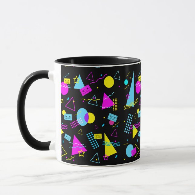 RETRO TAPE COLORFUL SHAPES  MUG (Left)