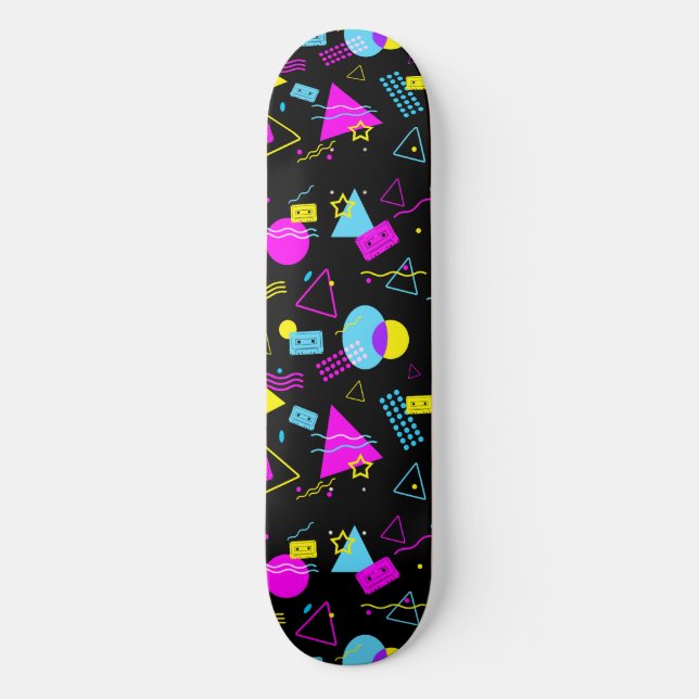 RETRO TAPE COLORFUL SHAPES SKATEBOARD (Front)