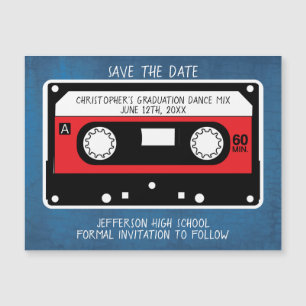 Retro Tape Graduation Song Mix Save The Date