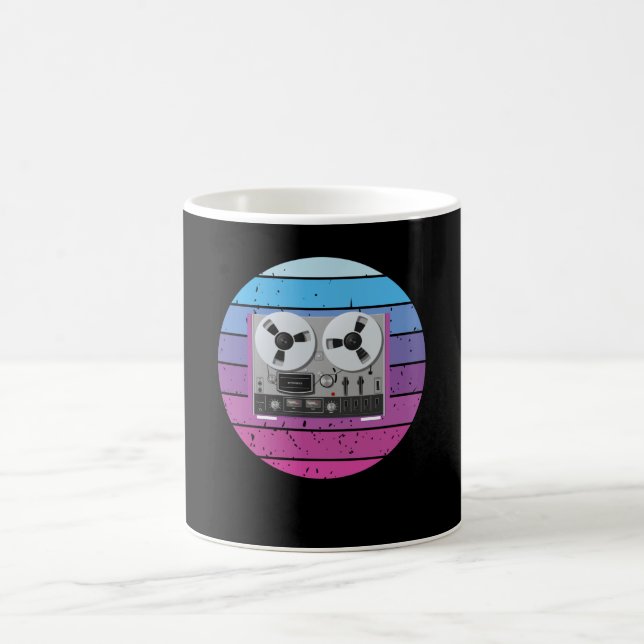 Retro Tape Recorder Tape Recorder Coffee Mug (Center)