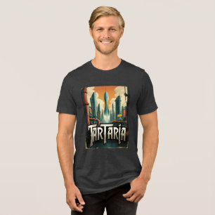 Retro Tartaria Mud Flood Conspiracy Theory Tri-Blend Shirt