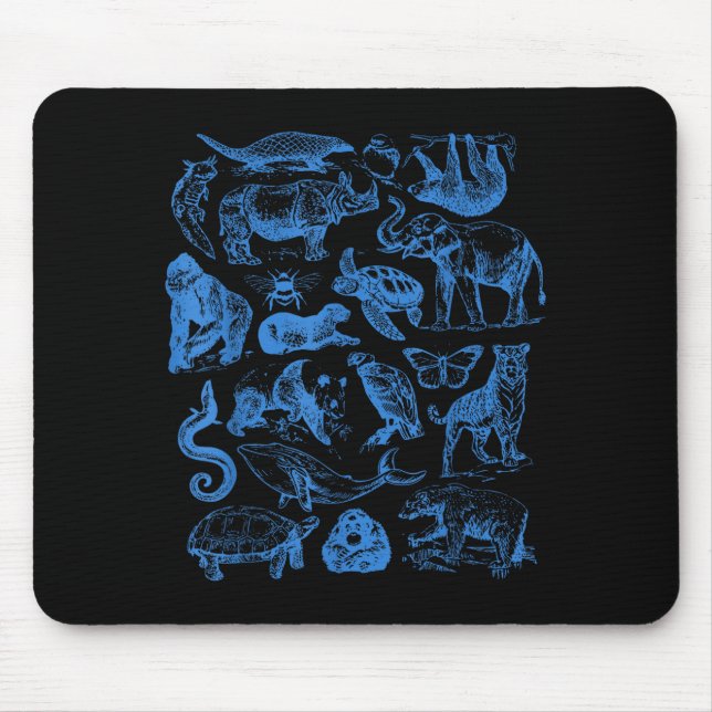 Retro Tattoo Animals Wildlife Nature Conservation  Mouse Pad (Front)
