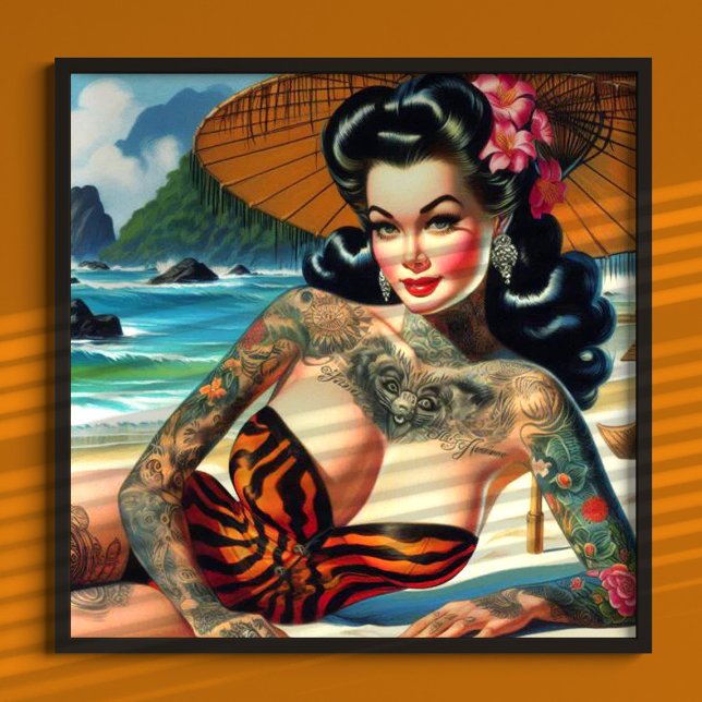 Retro Tattoo Beach Pin-up Poster (Creator Uploaded)