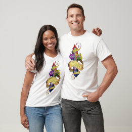Retro tattoo design cross and butterfly -gay love T-Shirt