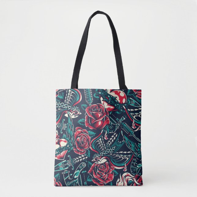 Retro Tattoo Design Tote Bag (Front)