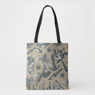 Retro Tattoo Design Tote Bag