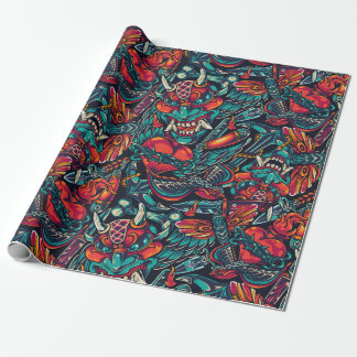 Retro Tattoo Design Wrapping Paper