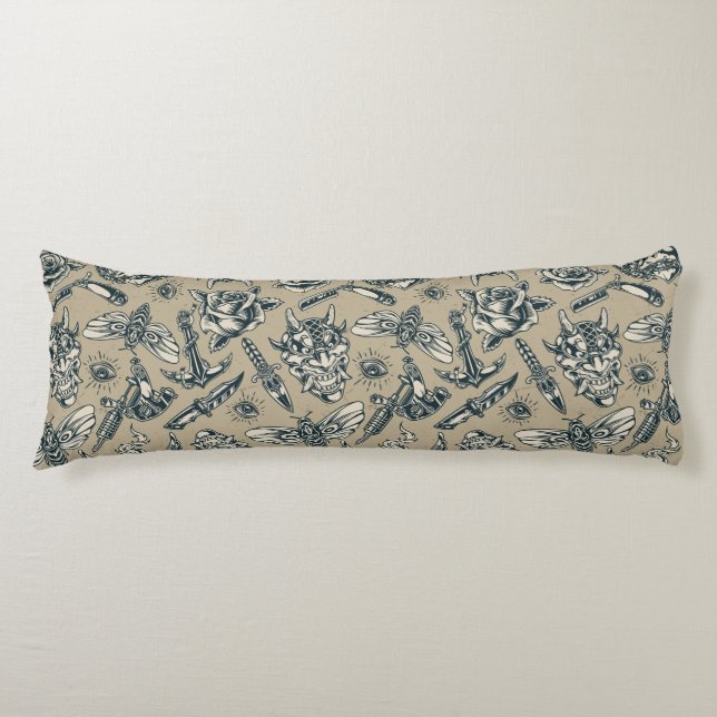 Retro Tattoo Pattern Body Cushion (Front)