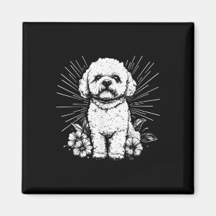 Retro Tattoo Style Bichon Frise Dog Lover Magnet