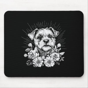 Retro Tattoo Style Border Terrie Dog Lover _1 Mouse Pad