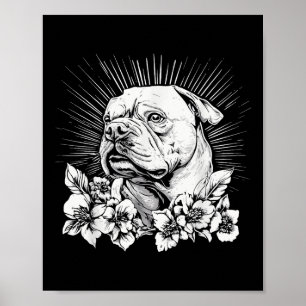 Retro Tattoo Style Bulldog Dog Lover Poster