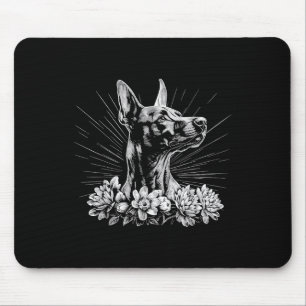 Retro Tattoo Style Doberman Pinscher Dog Lover  Mouse Pad