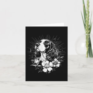 Retro Tattoo Style English Springer Spaniel Dog Lo Card