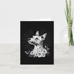 Retro Tattoo Style Fox Terrier Dog Lover  Card