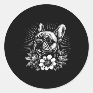 Retro Tattoo Style French Bulldog Dog Lover Classic Round Sticker